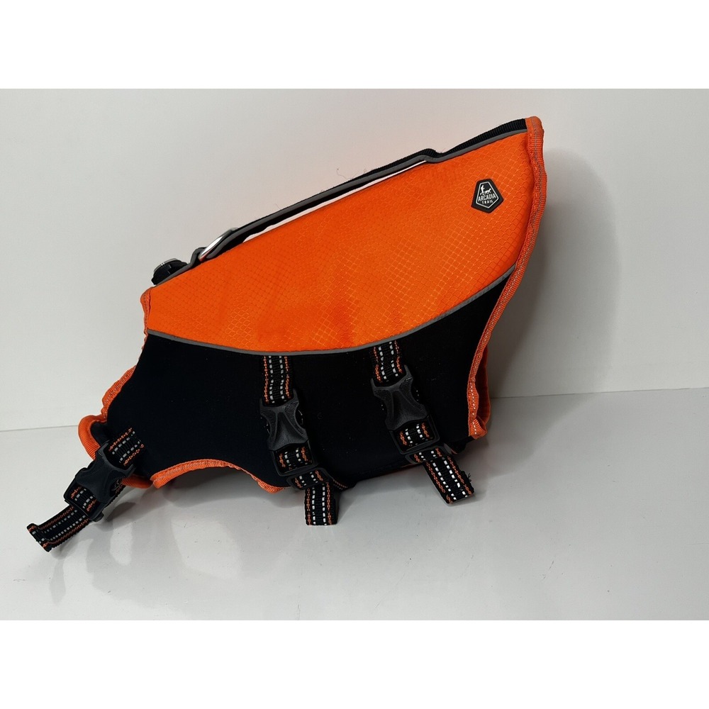 Arcadia Trail AT Floatation Coat Neon Orange/Black Adjustable Dog Harness Size S